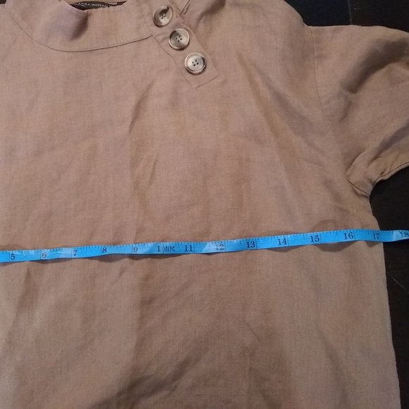 ZARA LINEN TOP WITH BUTTONS - Picture 14 of 16